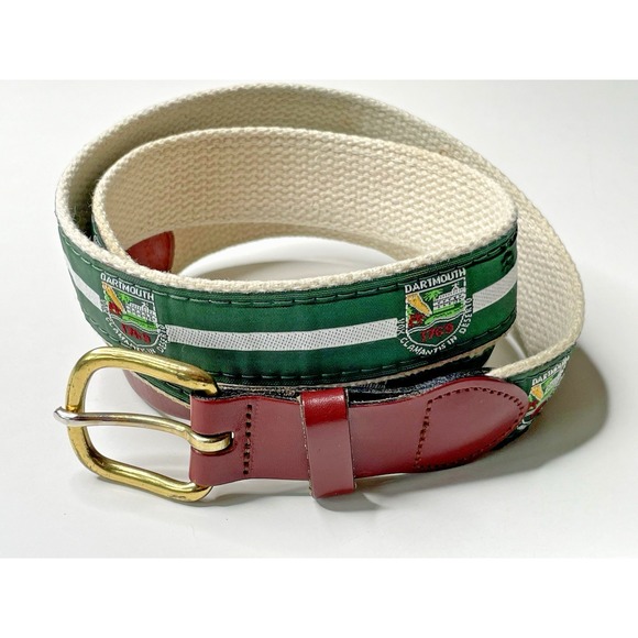 Preston Leather Other - Preston Leather Dartmouth NH Leather Solid Brass Belt Buckle Size 44 Vintage